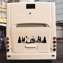 CarBody Decal Star Forest Tree Moon Sticker For Camper RV Motorhome Vinyl - Black - View 4