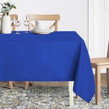 1 pieza Mantel de mesa de conferencia de unicolor para comedor, mantel sin estampados para mesa de comedor o mesa de café - Azul - Ver 4