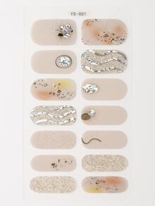 FULL BEAUTY 1 Máy Tính Full Cover Đá Cẩm Thạch Lấp Lánh Dán Móng Tay Hỗn Hợp Thiết Kế Ngón Tay Trang Trí Quấn Làm Móng Tay DIY - Nhiều màu - Xem 7