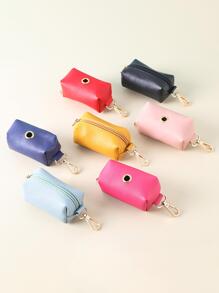 1入組旅行戶外便攜式狗便便袋分配器PU袋寵物貓撿便便袋架垃圾袋整理器