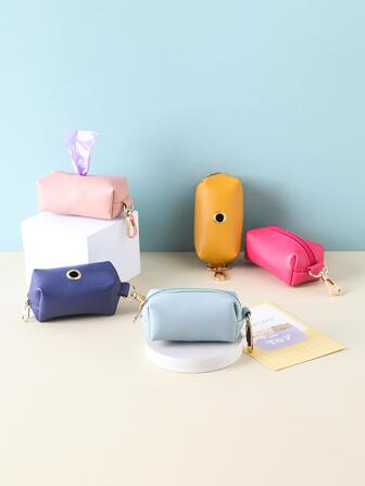 1入組旅行戶外便攜式狗便便袋分配器PU袋寵物貓撿便便袋架垃圾袋整理器