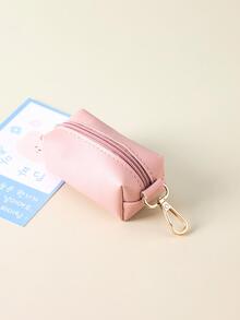 Dispensador portátil de bolsas para caca de perro, para viajes al aire libre, bolsa de PU, para recoger caca de gato, organizador de bolsas de basura, 1 ud. - Rosa - Ver 2