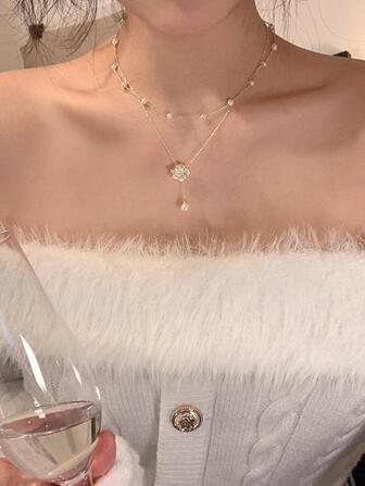 人造珍珠裝飾鏈項鍊