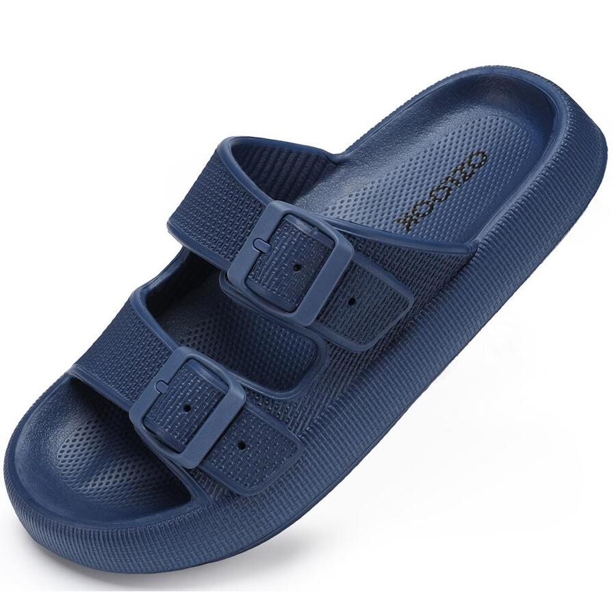 OZLOOK Cloud Slides For Men Quickly Dry Non-Slip Pillow Sandals, Soft Thick Sole Indoor And Outdoor Shower Slippers - 藍色 - 查看 1
