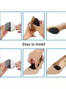 1/2/3/4 Pairs Anti-Slip Self-Adhesive Shoes Mat, High Heel Sole Protector Rubber Pads, Belt, Shoes And Boots Accessories, Back To School Supplies, Shoe, Spring Summer Picks, Brides Maid Gifts, Room, Bedroom Decor, Bedroom Decor, Beach, Travel, For Men, For Women, Vacation,Cute Stuff - Black - View 3