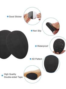 1/2/3/4 Pairs Anti-Slip Self-Adhesive Shoes Mat, High Heel Sole Protector Rubber Pads, Belt, Shoes And Boots Accessories, Back To School Supplies, Shoe, Spring Summer Picks, Brides Maid Gifts, Room, Bedroom Decor, Bedroom Decor, Beach, Travel, For Men, For Women, Vacation,Cute Stuff - Black - View 7