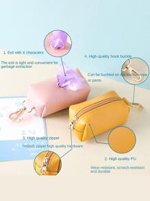 1入組旅行戶外便攜式狗便便袋分配器PU袋寵物貓撿便便袋架垃圾袋整理器