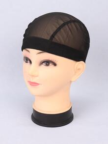 1入組假髮網帽,彈性透氣網布帽,用於假髮製作的黑色假髮網帽 - 黑色 - 查看 2