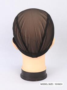 1入組假髮網帽,彈性透氣網布帽,用於假髮製作的黑色假髮網帽 - 黑色 - 查看 4