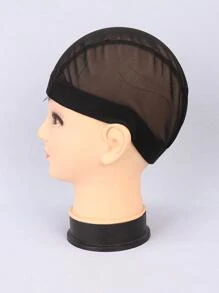 1入組假髮網帽,彈性透氣網布帽,用於假髮製作的黑色假髮網帽 - 黑色 - 查看 5