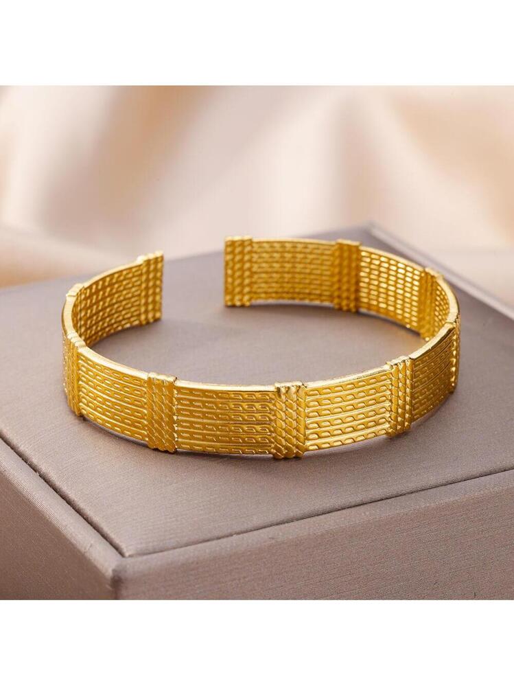 Bracciale Rigido Aperto Donna – Placcato Argento Su Rame – Regolabile 61 Mm – Regalo In Sacchetto Di Velluto