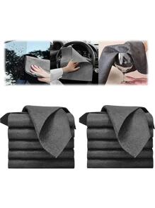 4 chiếc khăn lau kính Magic Cloth không để lại dấu vết không có vết nước Dụng cụ vệ sinh giẻ lau sợi nhỏ Khăn lau nhanh Miếng cọ rửa, màu đen - màu đen - Xem 3