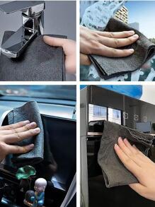 4 件装魔术布玻璃布无痕无水印清洁布清洁工具超细纤维抹布快速毛巾百洁布，灰色 - 灰色 - 查看 4