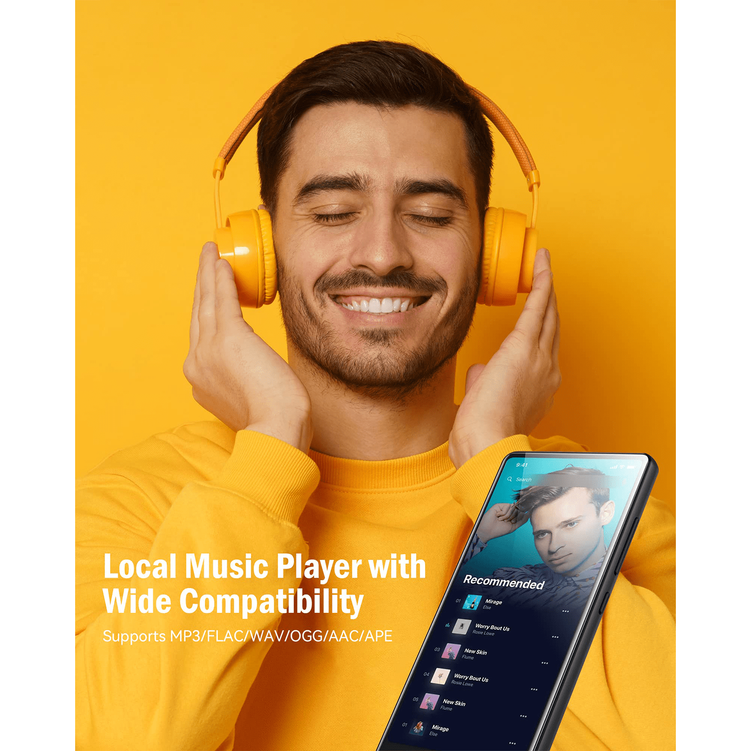 AGPTEK 40GB MP3 Player with Bluetooth and WiFi, 4" Full Touch Screen