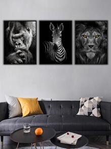 3 bức tranh in hình động vật có khung - Nhiều màu - Xem 1