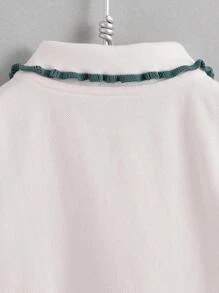 MARC&JANIE 2入組少女學院風顏色塊POLO領泡泡袖短袖T卹和裙子套裝，夏日必備 - 彩色 - 查看 11