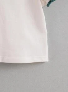 MARC&JANIE 2入組少女學院風顏色塊POLO領泡泡袖短袖T卹和裙子套裝，夏日必備 - 彩色 - 查看 10