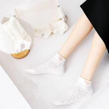 5 đôi vớ phi hành đoàn họa tiết hoạt hình - trắng - Xem 2