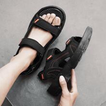 男式鉤環扣運動涼鞋，運動型夏季黑色涼鞋 - 黑色 - 查看 3