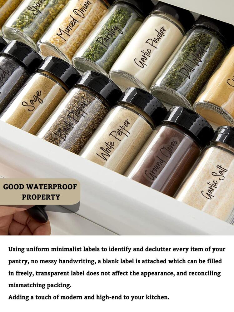 Etichette moderne quadrate per barattoli di spezie • Personalizzazione • 1,8 x 1,8 • Etichetta minimalista • Resistente all'acqua e all'olio • Organizzazione della dispensa domestica - Italia