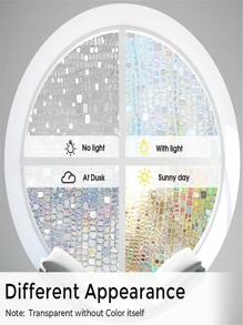 1 件静电贴 3D 装饰玻璃膜,遮阳、隔热、浴室和窗户隐私保护膜,45 厘米 X 1 米/2 米/3 米/5 米/10 米,贴纸,墙贴花,乙烯基贴花,用于家居装饰,春季装饰品让您的家焕然一新,拉玛装饰贴纸 - 無色 - 查看 4
