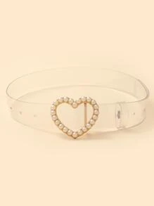 兒童新款豹紋印花假珍珠腰帶 - 無色 - 查看 2