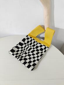 Kids Geometric Pattern Acrylic Vacation Crochet Bag - Yellow - View 1