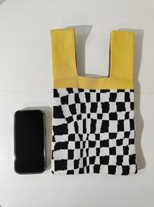 Kids Geometric Pattern Acrylic Vacation Crochet Bag - Yellow - View 3