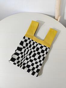 Kids Geometric Pattern Acrylic Vacation Crochet Bag - Yellow - View 4