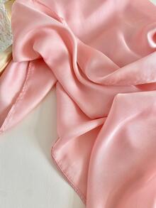 素色極簡方巾 - 粉色 - 查看 4