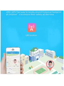 Reloj inteligente para niños, dispositivo con tarjeta Sim, GPS - Azul - Ver 4