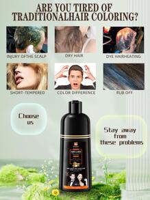 VOJO 黑色染髮劑,420ml染髮劑洗髮水,1入組專業美髮染色產品 - 黑色 - 查看 4