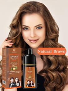 VOJO 1瓶420毫升無氨天然堅果油染髮劑，自然褐色色調 - 棕色 - 查看 3