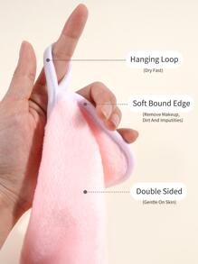 5pcs Square Makeup Remover Towel(20.5cm*20.5cm),Soft And Skin Friendly Face Towel,Cleaning Tools Easy Carrying For Travel - Pink - View 6