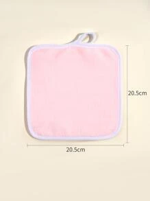 5pcs Square Makeup Remover Towel(20.5cm*20.5cm),Soft And Skin Friendly Face Towel,Cleaning Tools Easy Carrying For Travel - Pink - View 5