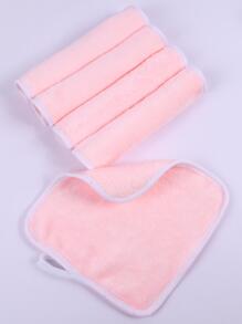 5pcs Square Makeup Remover Towel(20.5cm*20.5cm),Soft And Skin Friendly Face Towel,Cleaning Tools Easy Carrying For Travel - Pink - View 7