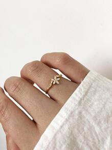 Stylever 1pc Exquisite Floral Ring Ladies Jewelry For Women s925 Sterling Silver Promise Ring Fine Jewelry Gift For Girls - Gold - View 4