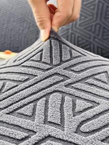 1入組幾何提花彈性沙發座套 - 深灰色 - 查看 6