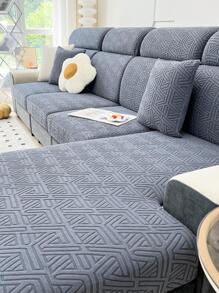 1入組幾何提花彈性沙發座套 - 深灰色 - 查看 1