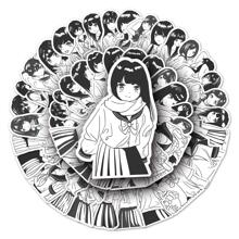 50入組JK風格女孩塗鴉卡通Anime貼紙適用於兒童可愛時尚Love塗鴉防水貼紙合適的適用於手提電腦水瓶子滑板手機 - 黑與白 - 查看 7