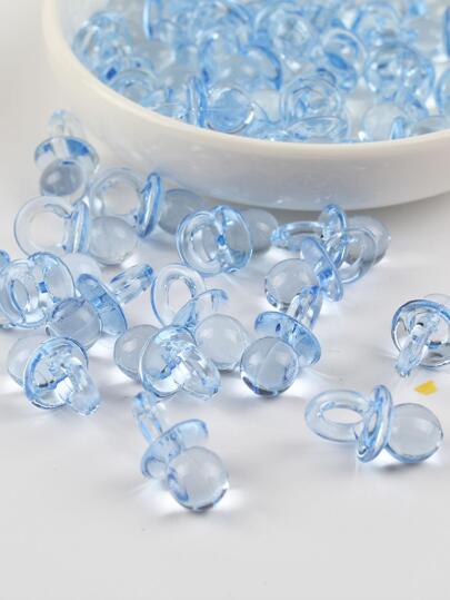 50pcs Blue Mini Pacifier Design Acrylic Transparent Sprinkle Embellishments