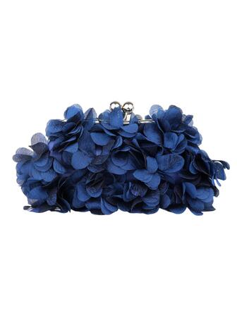 Bolso de noche con decoración de flores elegante, exquisito, de lujo discreto, de satén con cierre de presión floral glamoroso, perfecto para fiestas, bodas, bailes de graduación, cenas/banquetes. Mejor regalo para mujeres