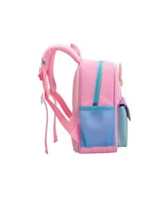 Chicas Mochila clásica con patrón de conejo con diseño de lazo cremallera - Rosa - Ver 3