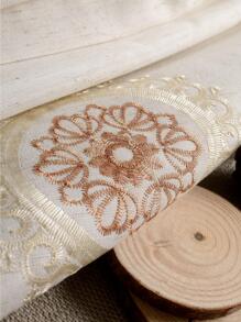 1pc Multi-Color Embroidered Half-Shading Finished Curtain With Countryside Style