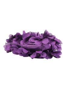 时尚、优雅、精致、安静奢华的花朵装饰晚宴包缎面迷人吻锁花适合派对女孩、女士、女士、新娘适合派对、婚礼、舞会、晚宴/宴会送给女性的最佳礼物 - 紫色 - 查看 7