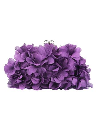 Fashionable,Stylish Glamorous,Elegant,Exquisite,Quiet Luxury Flower Decor Evening Bag Satin Glamorous Kiss Lock Flower For Party Girl,Woman,For Lady,Bride Perfect For Party,Wedding,Prom,Dinner/Banquet Best Gift For Women