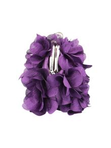 时尚、优雅、精致、安静奢华的花朵装饰晚宴包缎面迷人吻锁花适合派对女孩、女士、女士、新娘适合派对、婚礼、舞会、晚宴/宴会送给女性的最佳礼物 - 紫色 - 查看 6