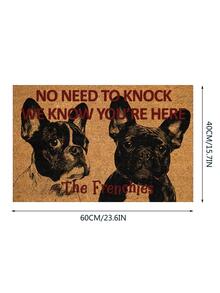 1入組狗狗和字母圖案抗吊帶裙門墊 - 彩色 - 查看 3