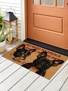 1入組狗狗和字母圖案抗吊帶裙門墊 - 彩色 - 查看 1