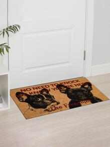 1入組狗狗和字母圖案抗吊帶裙門墊 - 彩色 - 查看 4